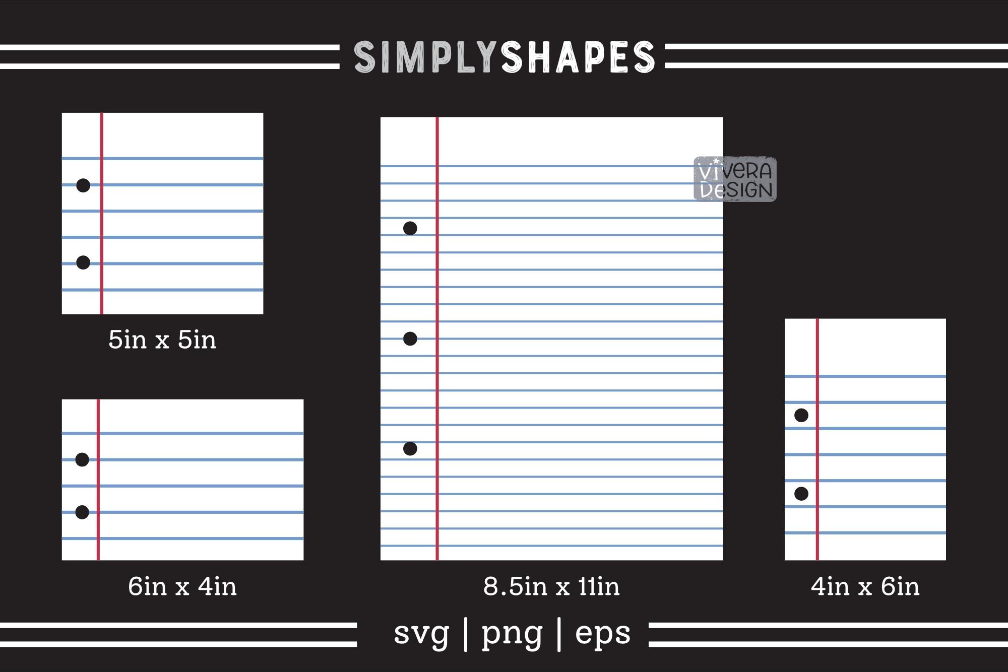 Lined Notebook Paper SVG Bundle: Teacher Clipart (digital Download) - Etsy