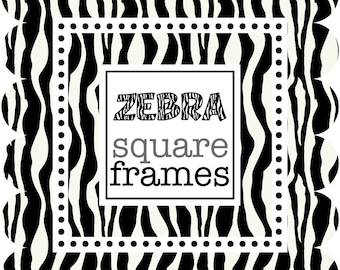 Digital Clip Art - Square Frames in Zebra Print