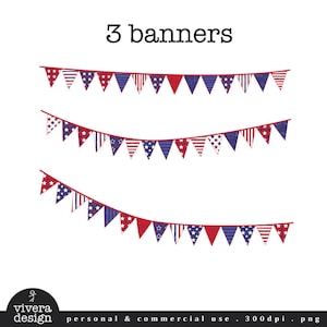 Digital Clip Art Fourth of July Banners image 2