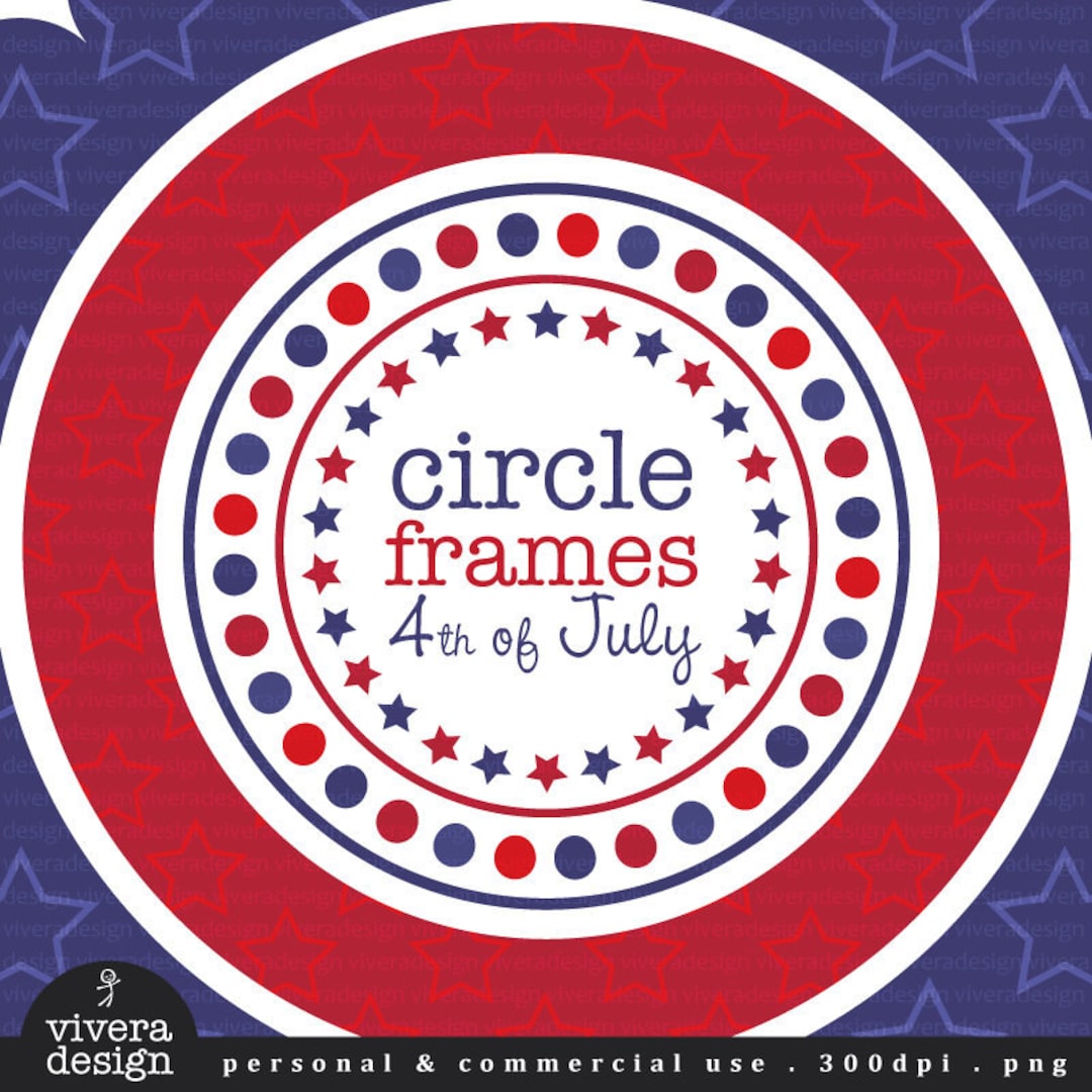 Circle Frames - Fourth of July - Digital Clip Art - Etsy