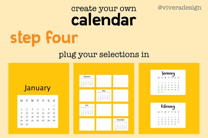 Any Year Master Calendar Handwritten Monthly Calendar - Etsy