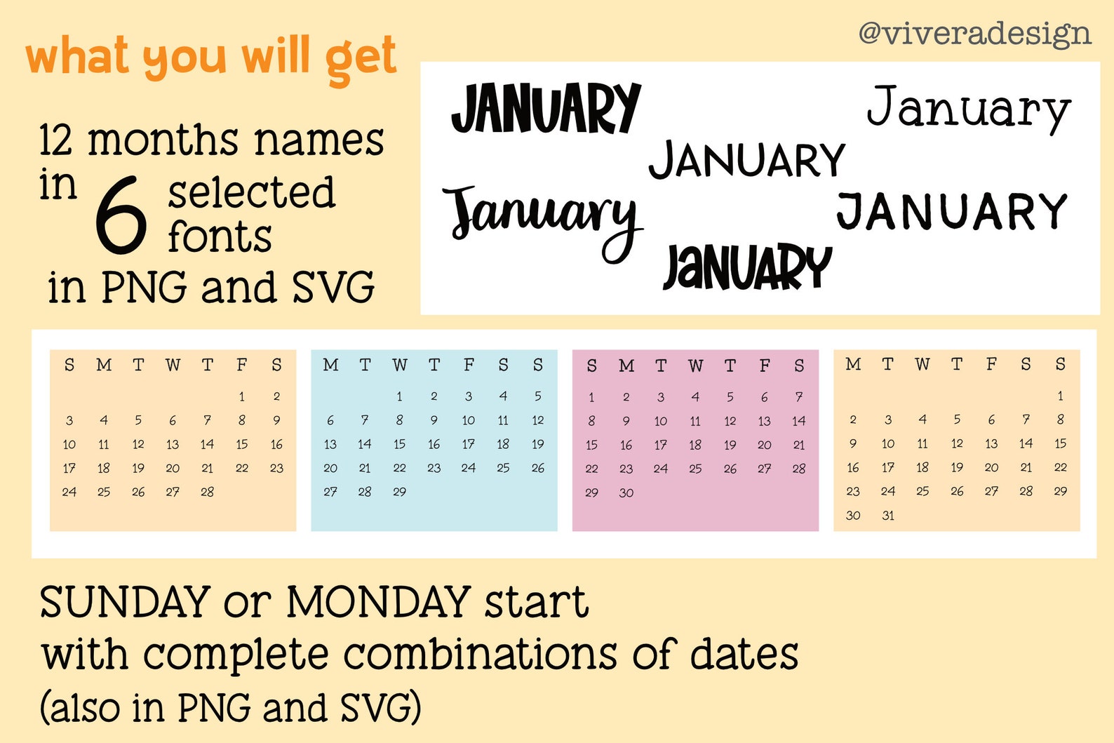 Any Year Master Calendar Handwritten Monthly Calendar - Etsy