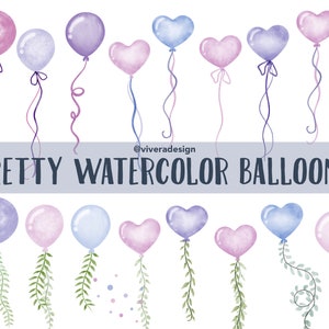 Paars blauw roze aquarel ballon clip art - meisje of jongen ballonnen - Gender Reveal decoratie ideeën voor feesten, sociale media berichten