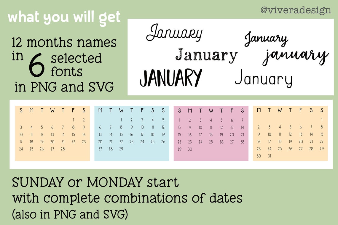 Any Year Master Calendar Handwritten Monthly Calendar | Etsy
