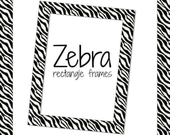 Digital Clip Art - Rectangle Frames in Zebra Pattern