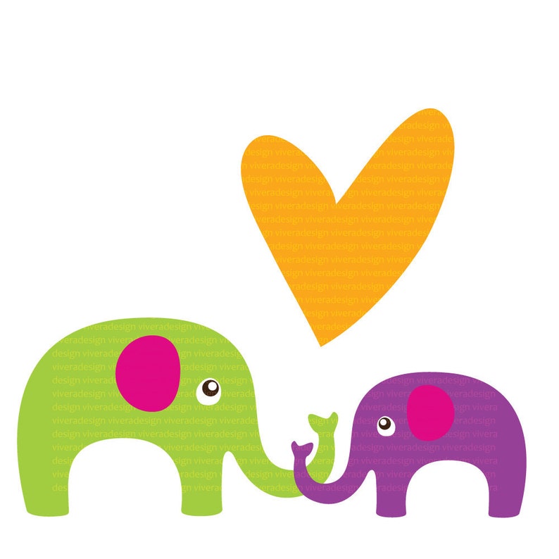 Bright Elephants Digital Clip Art 15 Elephants in Bright - Etsy