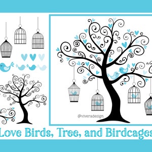 Love Birds Tree SVG: Whimsical Clip Art (Instant Download)