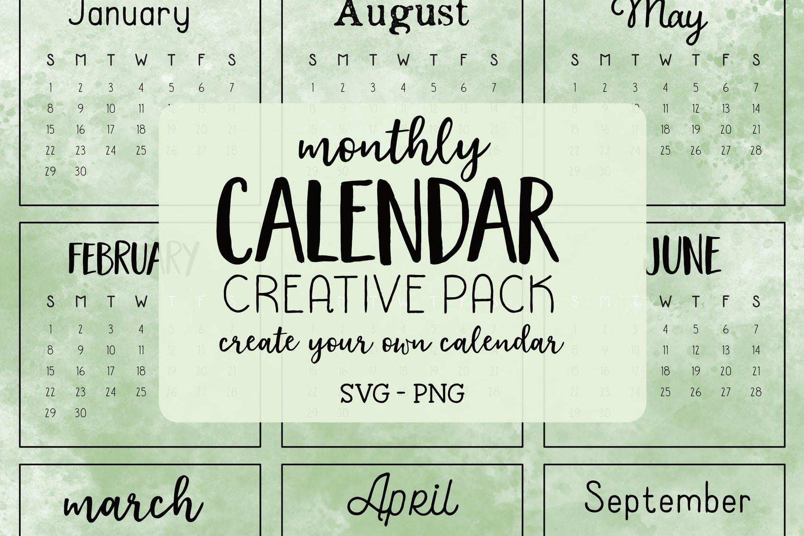 Any Year Master Calendar Handwritten Monthly Calendar | Etsy