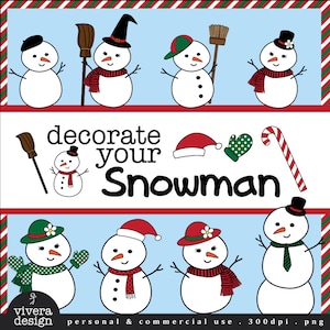 Digital Clip Art - Decorate Your Snowman - for your Christmas art