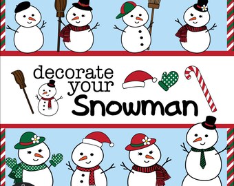 Digital Clip Art - Decorate Your Snowman - for your Christmas art