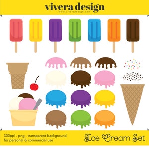 Pack créatif crème glacée - décorez votre propre crème glacée - clipart numérique