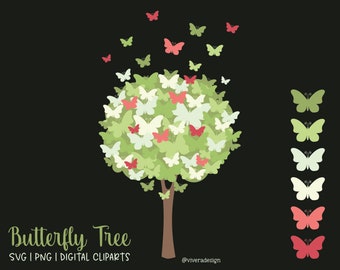 The Butterfly Tree Digital Clip Art | PNG | SVG