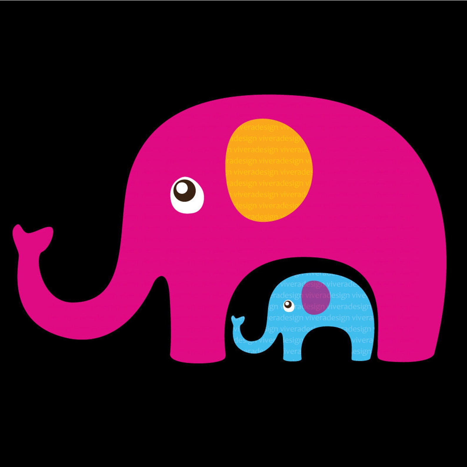 Bright Elephants Digital Clip Art 15 Elephants in Bright - Etsy