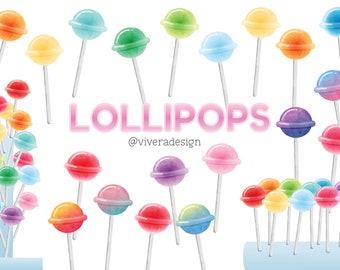 Sweet Lollipops  - Digital Clip Art - Instant Download