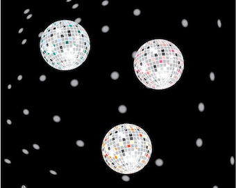 Instant Download - Disco Lights Clipart - Disco Balls Digital Clip Art