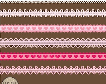 Pretty Pink Ribbons Digital Clip Art
