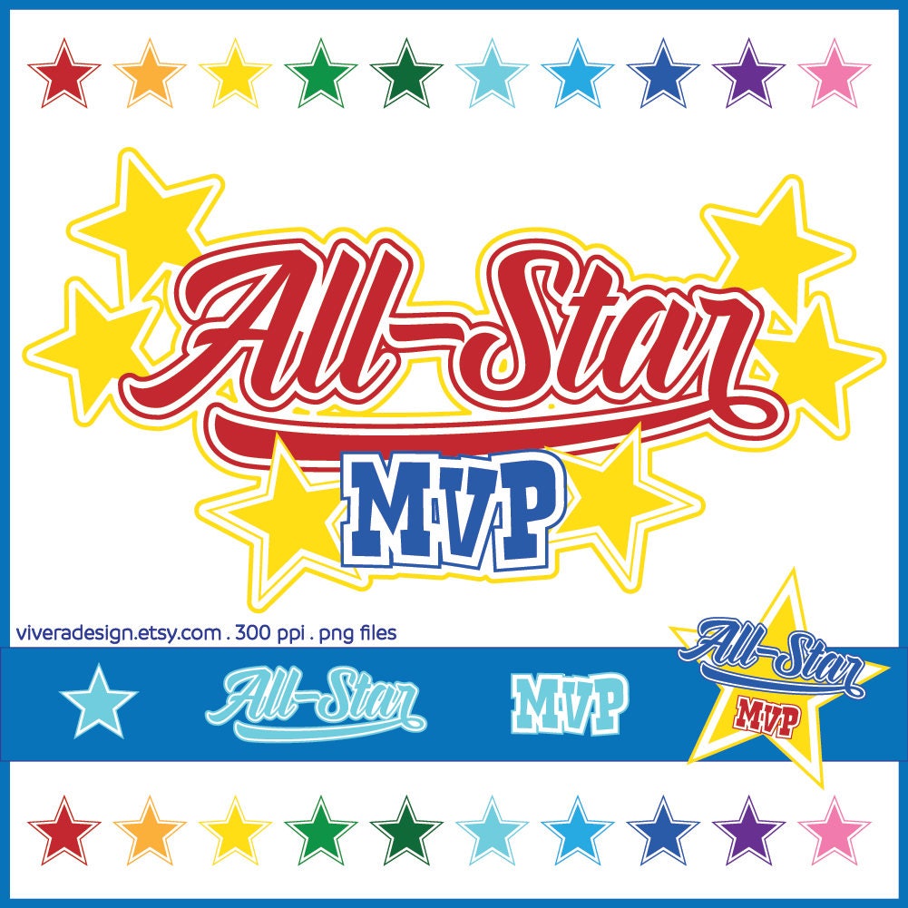 Digital Clip Art Allstar MVP and Stars Cliparts SVG Etsy Canada