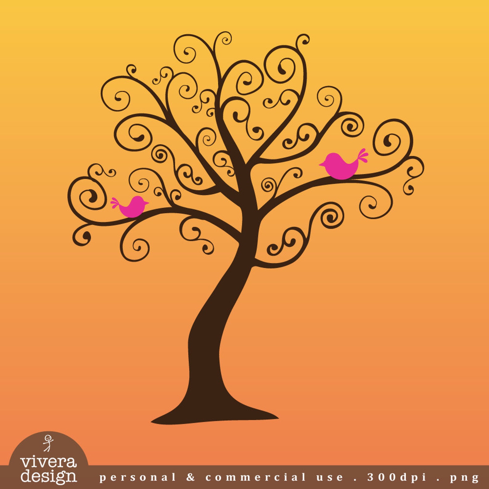 Whimsical Tree Clip Art the Dreamy Tree - Etsy