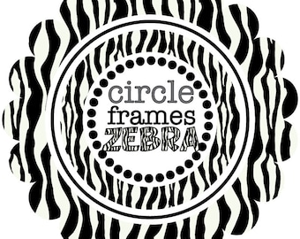 Circle Frames in Zebra Pattern - digital clipart