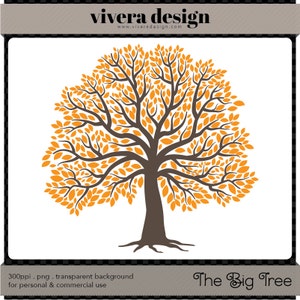 Instant Download The Big Tree Digital Clip Art Autumn Signature Tree Family Tree image 1