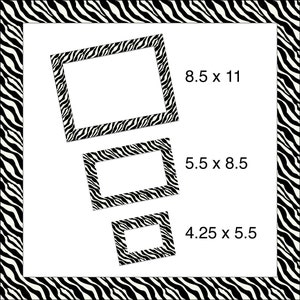 Digital Clip Art Rectangle Frames in Zebra Pattern image 2