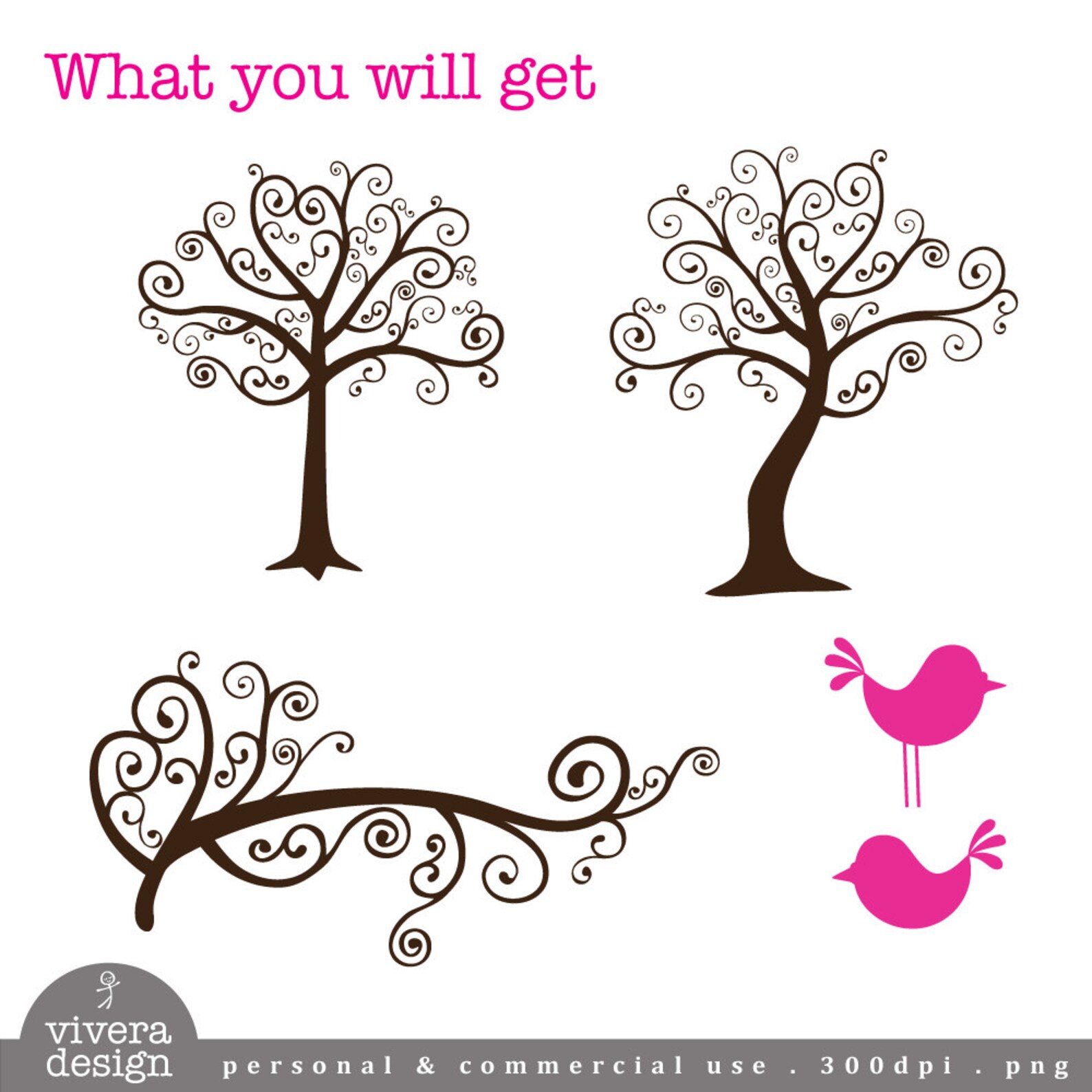 Whimsical Tree Clip Art the Dreamy Tree - Etsy