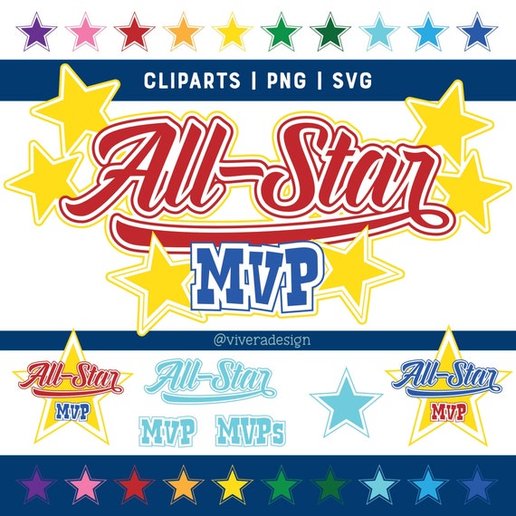 Digital Clip Art AllStar MVP and Stars Cliparts SVG Etsy