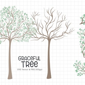 Arbre gracieux vert | PNG et SVG | Clipart numérique | Téléchargement instantané
