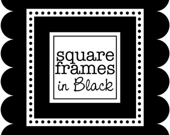 Digital Clip Art - Square Frames in Black