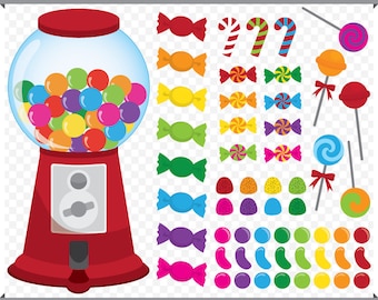 Candy Shop Set - Colorful Candies  - Digital Clip Art - Instant Download
