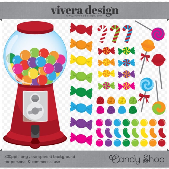 Candy Shop Set Colorful Candies Digital Clip Art Instant Download.