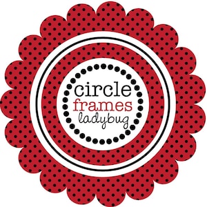 Digital Clip Art - Circle Frames in Ladybug Pattern