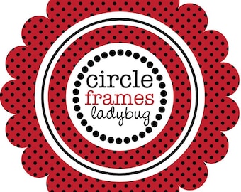 Digital Clip Art - Circle Frames in Ladybug Pattern