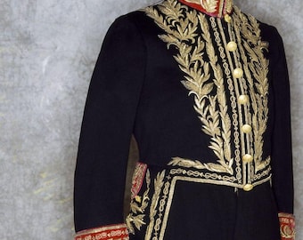 French Diplomatic Court Uniform, Gold Embroidered Tailcoat & Trousers  Cosplay ,Gala Events, Napoleon Bonaparte Rococo Suit Historical Court