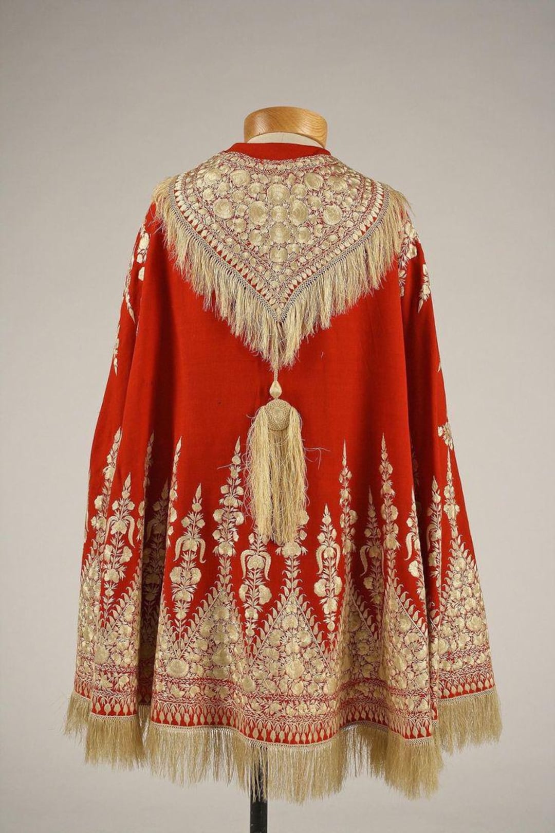 Carpet Rococo Red Customized Red Gold Embroidered Cape Tassel Fringe 18th-19th Century ...