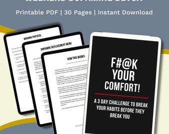 Weekend Dopamine Detox Challenge, Mental Reset Guide (Printable PDF)