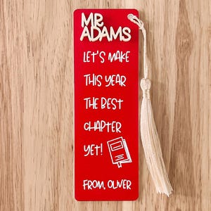 Custom Bookmark for Teacher, Teacher Appreciation Gift, Acrylic Bookmark, Personalized Teacher Bookmark, Back to School Teacher Gift