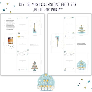 Photo frame for instant camera – theme: birthday – to print and assemble