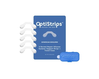 OptiStrips 5-Pack – Reusable Non-Slip Silicone Nose Pads for Glasses | Hypoallergenic Eyewear Strips, Anti-Slip Glasses Accessory