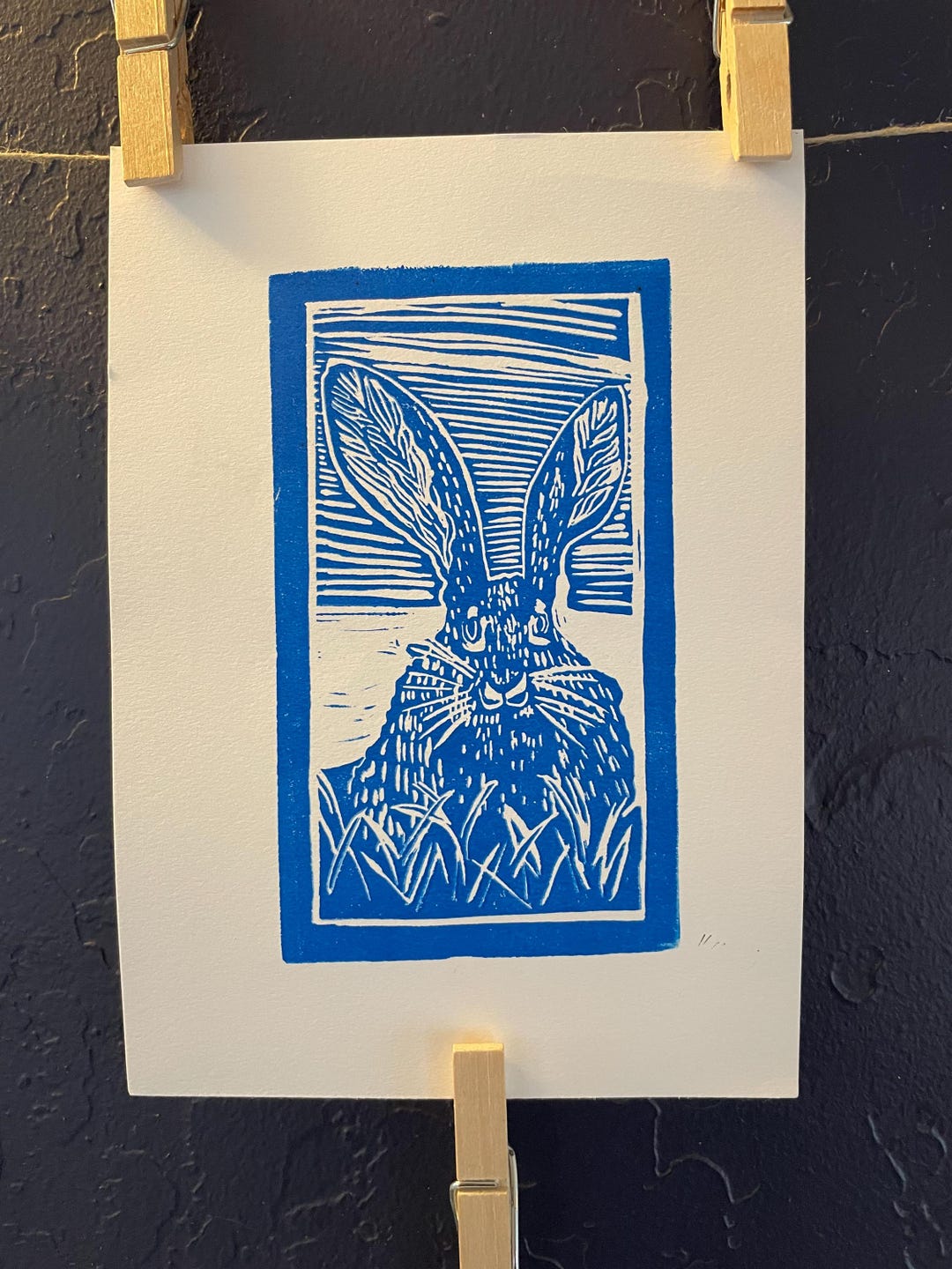 Jack Rabbit Block Print - Etsy