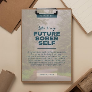 Carta para o meu futuro eu sóbrio: livro de exercícios de reflexão para impressão sobre marcos de sobriedade