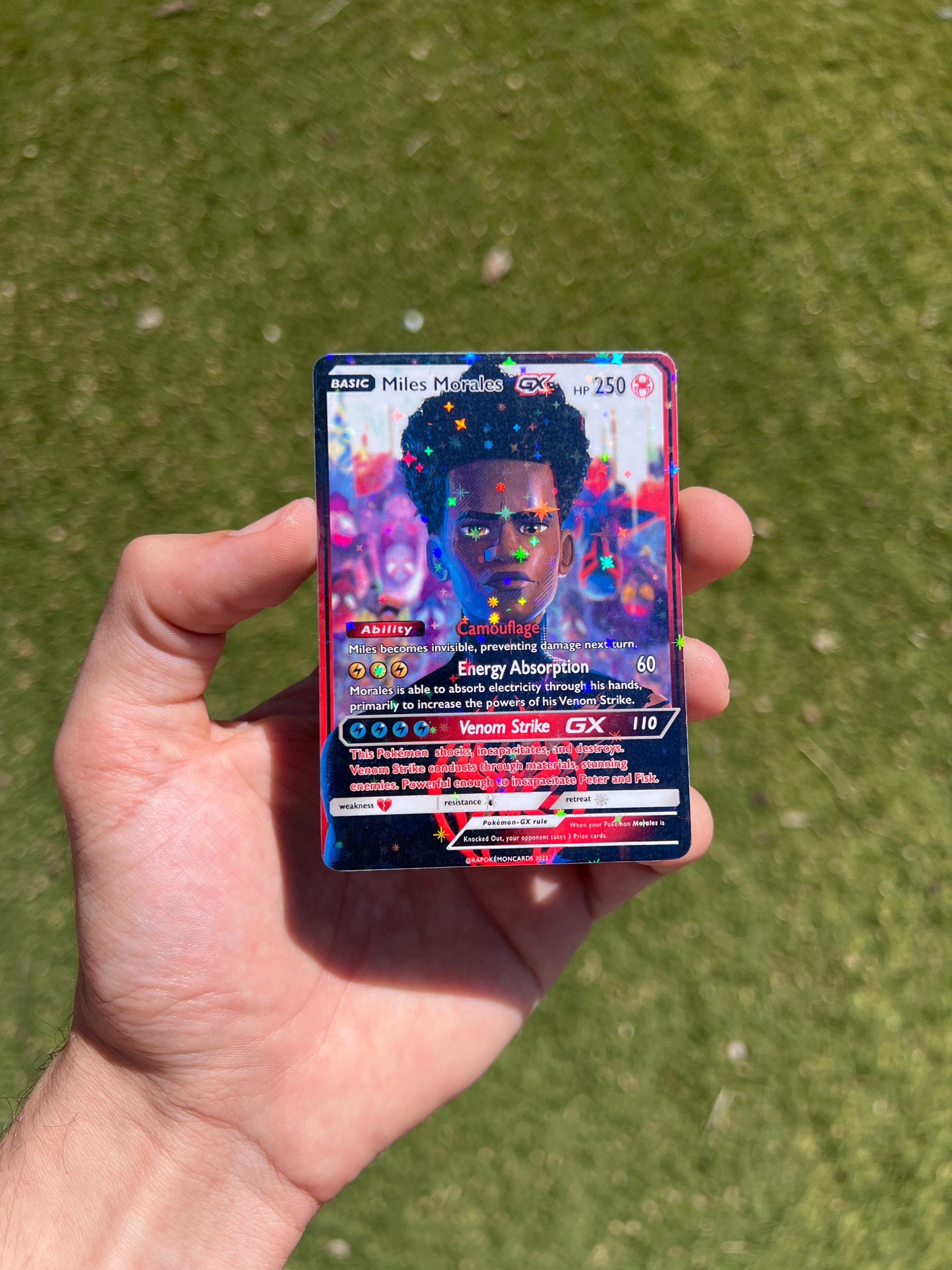 Miles Morales Pokémon style card GX