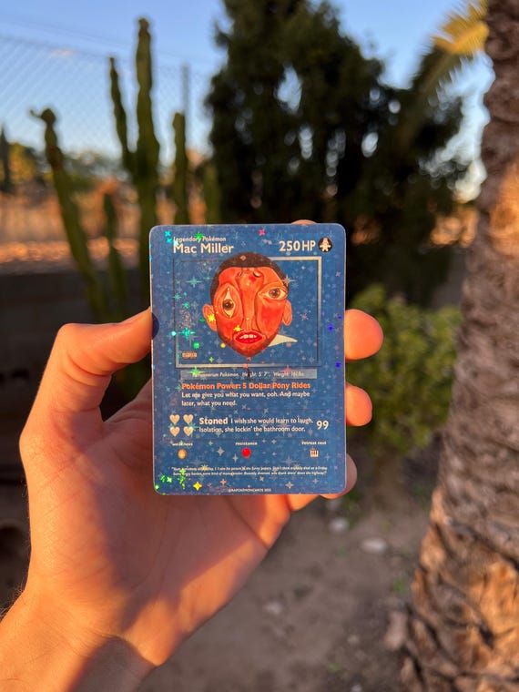 mac miller pokemon card MM Pokémon style card
