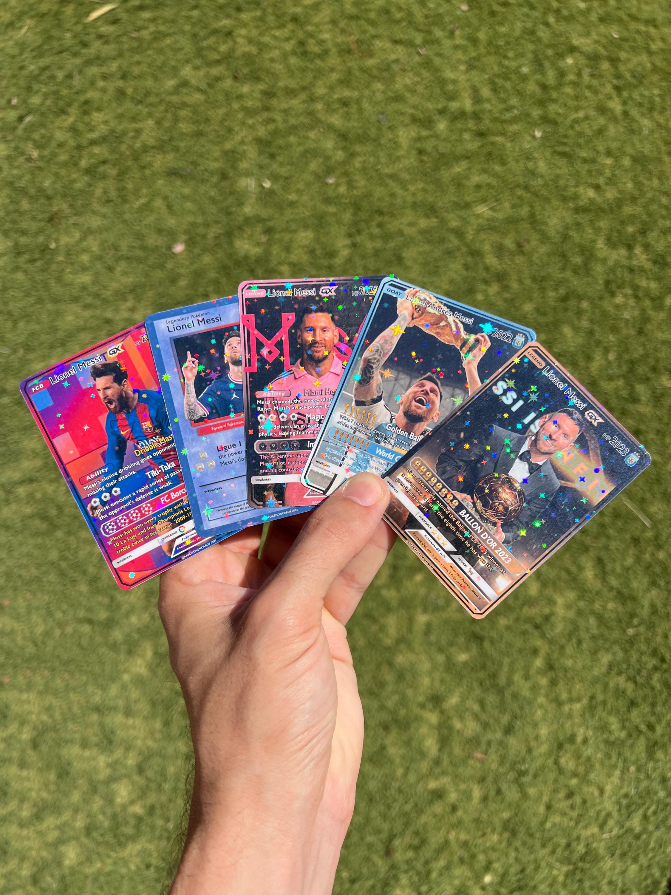 messi pokemon card AMAZING HOBBY MOMENT Yesterday, collector @dcsports87 took his girls to Target to buy a few packs of Pokmon cards. His daughter insisted the he should buy a box of soccer Lionel Messi GX Pokemon Holofoil