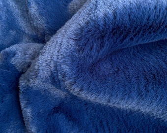 Bunny Dark Blue Faux Fur Fabric by the Yard – Soft, Fluffy & Plush Material – DIY Crafts, Costumes