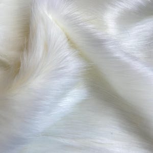 Shaggy White Faux Fur Fabric by the Yard – Soft, Fluffy & Long Pile Plush Material – DIY Crafts, Costumes
