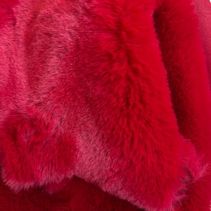 Hase Rot Kunstpelz Stoff Meterware - weich, flauschig & Plüsch Material - DIY Handwerk, Kostüme