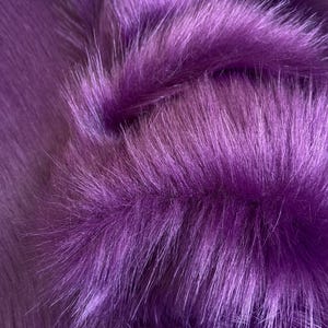 Shaggy Purple Faux Fur Fabric by the Yard – Soft, Fluffy & Long Pile Plush Material – DIY Crafts, Costumes