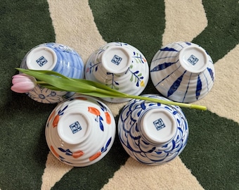 Handmade Ceramic Ramen Bowl: Floral Pottery, Green Kitchen Decor