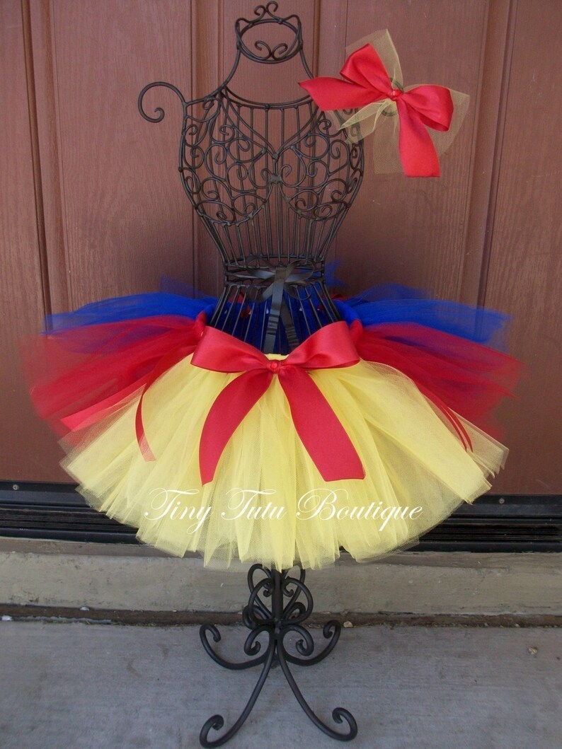 SNOW WHITE Yellow Blue and Red Baby/child Tutu With - Etsy